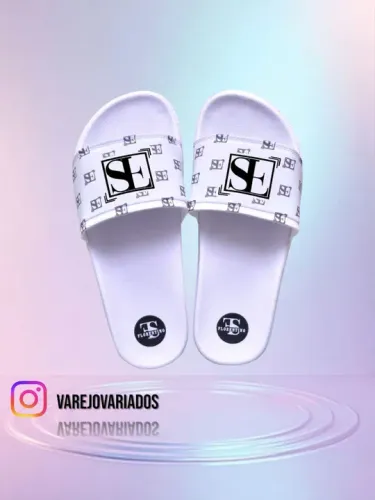 Chinelos Slides Personalizados - SE - Branco