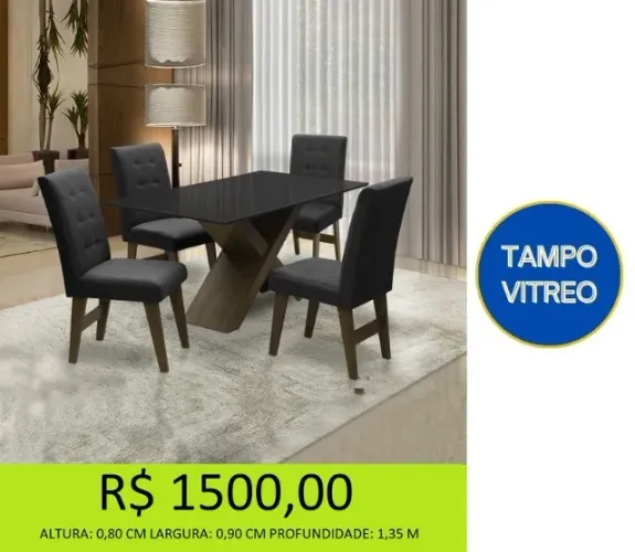 mesa com 4 cadeiras - a pronta entrega