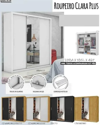 Roupeiro Clara Plus R$1499,99