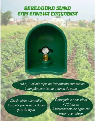 Bebedouro Suíno Ecológico Concha Completo Automático De Alta Resistencia. 