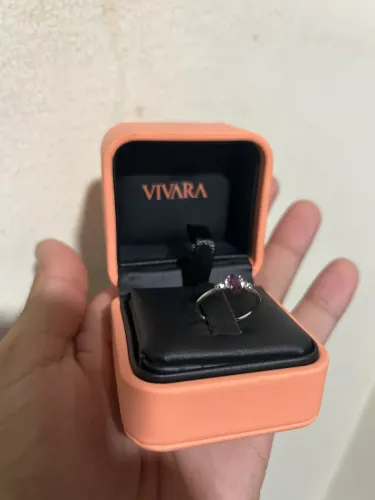 Anel Vivara Prata 925 com Rodolita e Topázios Tam. 12
