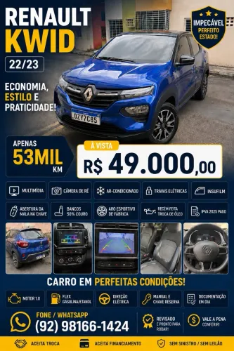 Renault Kwid Intense 1.0 Flex 12V 5P Mec. 2023
