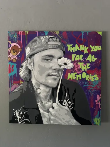 Quadro Decorativo do Justin Bieber - Ótimo Estado