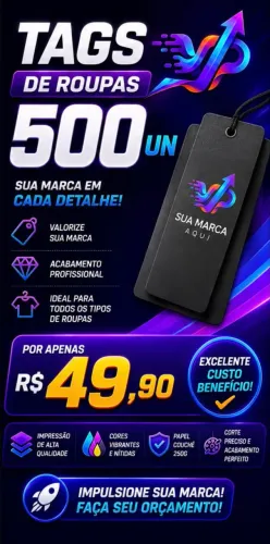 Etiquetas Tags Personalizadas 500un. Couchê 250g