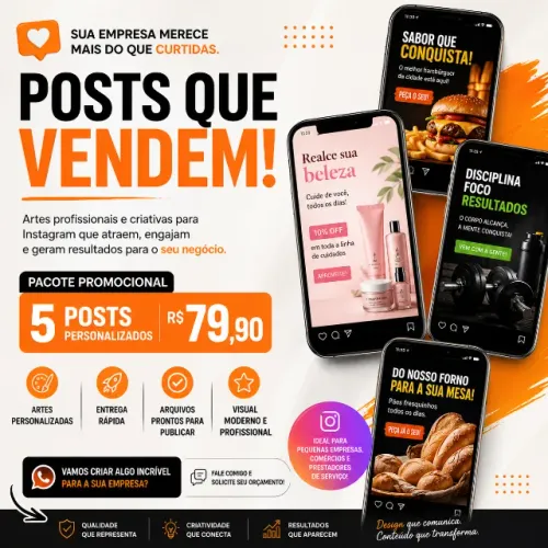 Posts para Instagram, presença digital, social media