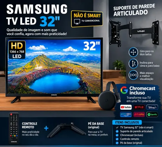 Tv Samsung 32 Polegadas com Chromecast