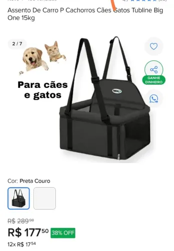 Assento de cachorro - carro