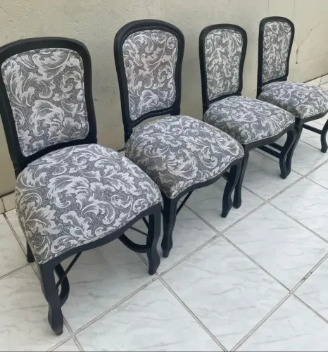 kit 4 cadeiras de madeira pura