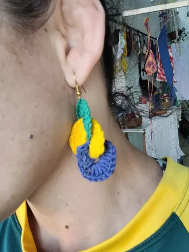 Brincos em croche p copa 