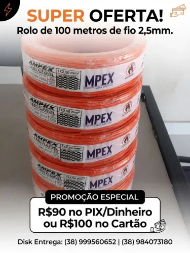 Fio 2,5mm Rolo com 100 metros