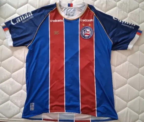 Camisa Bahia Esquadrão Tricolor Listrada Oficial Tamanho GG