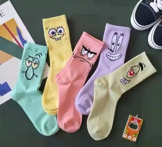 Kit Meias Divertidas Personagens Bob Esponja E Amigos Estilo Streetwear