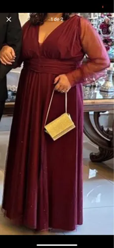 Vestido de festa cor marsala