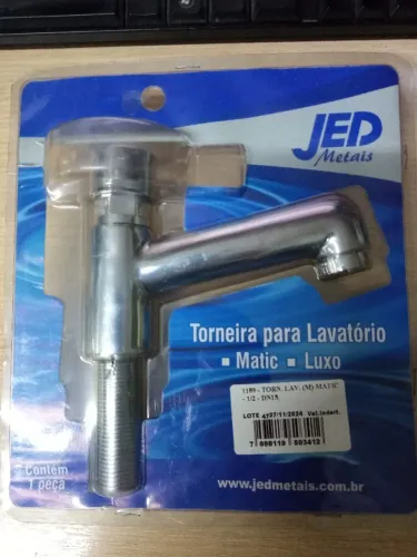 Torneira Automática Matic Para Lavatório C/ Temporizador Prateado Cromado