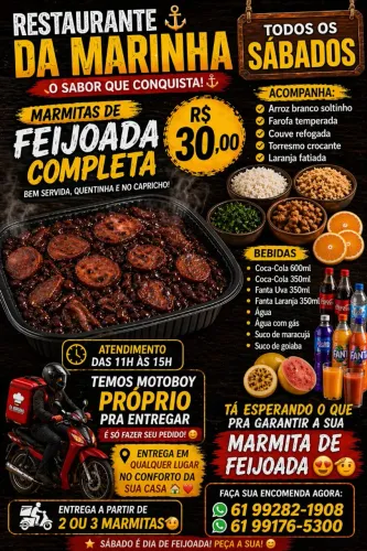 FEIJOADA COMPLETA SÁBADO - CASEIRA E BEM SERVIDA!