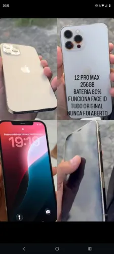 12 pro Max nunca foi aberto 80% de bateria