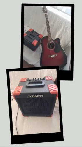 Violão acústico elétrico STRINBERG + Amplificador ONERR de guitarra cubo