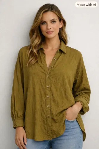 Camisa feminina veste 42 ao 46 verde oliva Zara