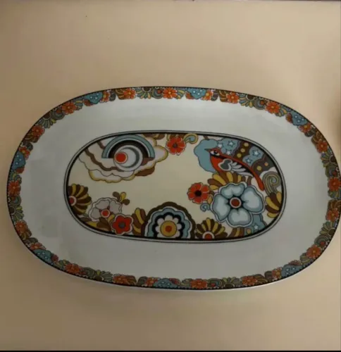 travessa/assadeira oval decorativa deporcelana.
