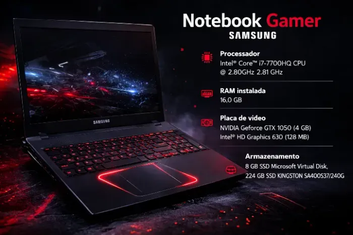 Notebook Gamer Samsung - Super Conservado