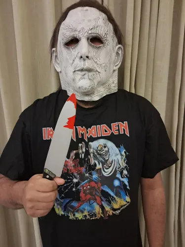 Máscara Halloween Terror Michael Myers Com Faca 30cm