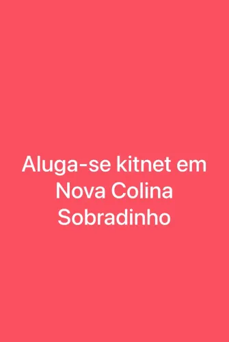 Alugo kitnet em nova colina Sobradinho