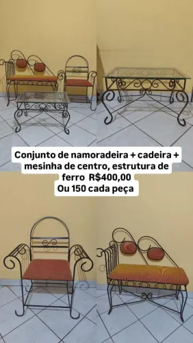 Conjunto de namoradeira e mesa de centro ACEITO PROPOSTA