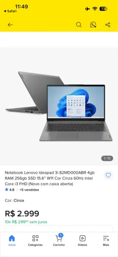 Notebook Lenovo ideapad 3i