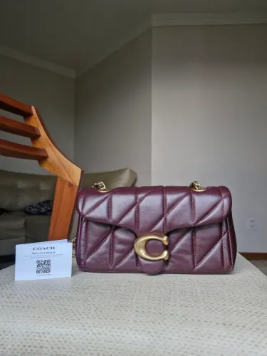Bolsa coach tabby shoulder 20 with quilting cor vinho original