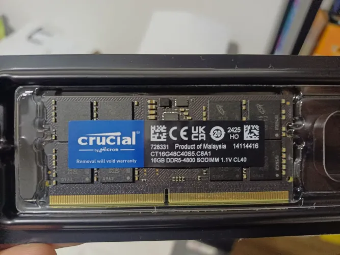 memória RAM DDR5 crucial cl40 4800