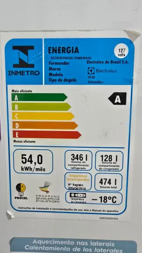Geladeira/Refrigerador Electrolux Frost Free Duplex Branca 481L Efficient TF71<br>Cor: Branco