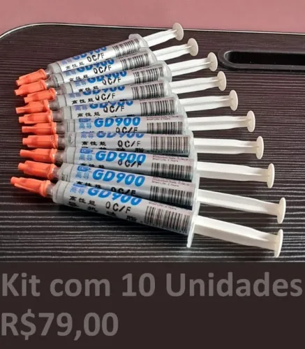 Kit 10x Pasta Térmica GD900 3g 4.8W/mK Seringa | PC Gamer, Notebook, PS4 e CPU