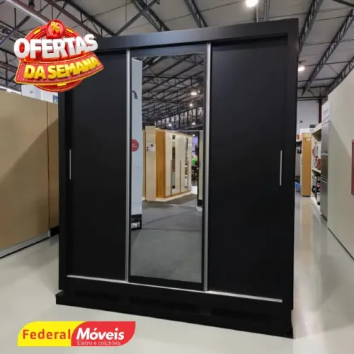 Guarda Roupa c/ Espelho 3 Portas 4 Gavetas - Mega Promoção!