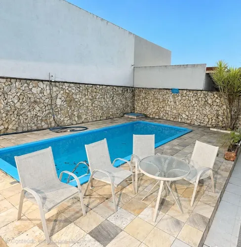 Mesa + cadeiras de jardim/piscina em alumínio