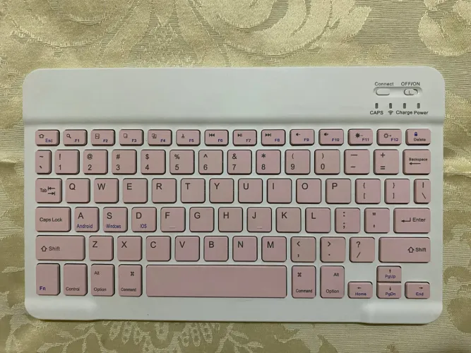TECLADO BLUETOOTH SEM FIO ROSA