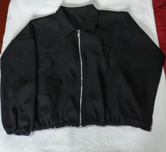 Jaqueta Bomber Lã Batida cor preto 