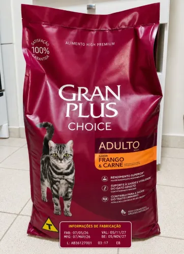VENDO RAÇÃO GRAN PLUS CHOICE ADULTO - FRANGO & CARNE 