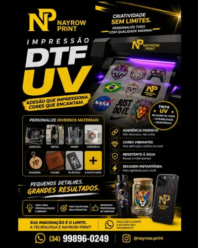 Impressão DTF UV Uberlândia