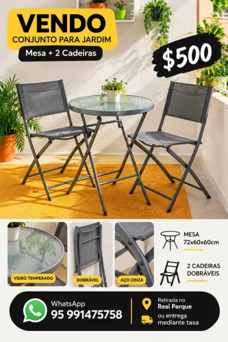 Conjunto para Jardim Mesa com 2 Cadeiras Tramontina