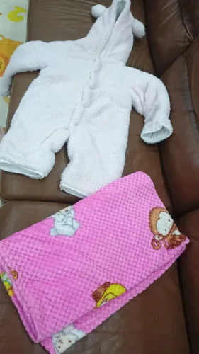 Macacão de inverno e cobertinha menina 