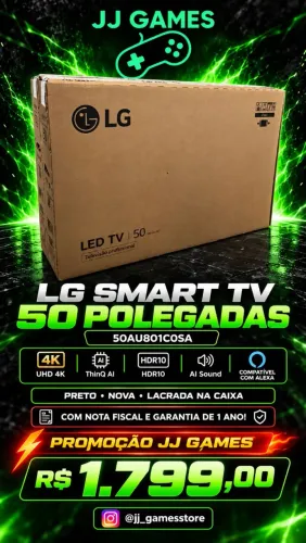 Smart TV LG 50 Polegadas UHD 4K, Lacrada (aceito cartão)