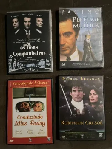 DVDs : Os Bons Companheiros, Perfume de Mulher, Conduzindo Miss Daisy e Robinson Crusoé