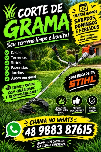 Cortador de Grama e Limpeza de Terrenos