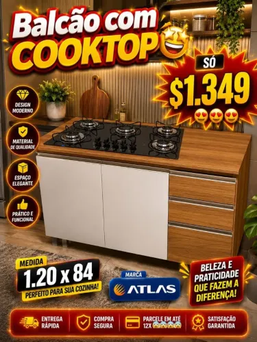 Cooktop com balcão novos