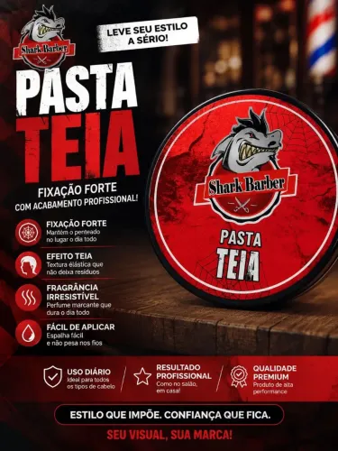 Pomada Capilar Skark Barber Pasta Teia Modeladora Masculina Alta Fixação