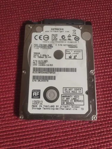 HD para Notebook 500GB estado crítico (amarelo) MOÓCA