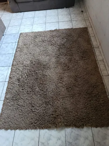 Tapete Peludo Shaggy Tabacow 1,50m x 2,00m - Bege / Marrom Claro