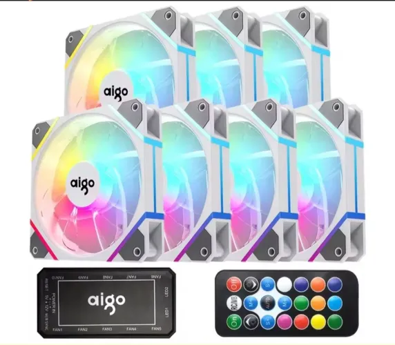 Kit ventoinhas Aigo AM12 - Com 7 fans + controladora