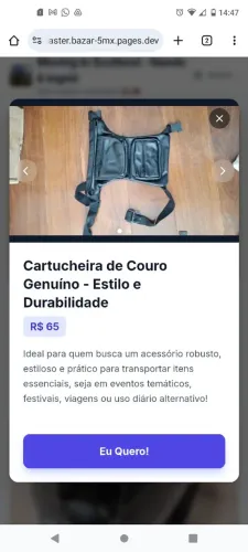 Cartucheira de couro genuíno!