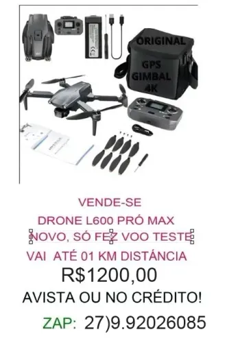 DRONE L600PRÓ MAX 3 EIXOS GUIMBAL